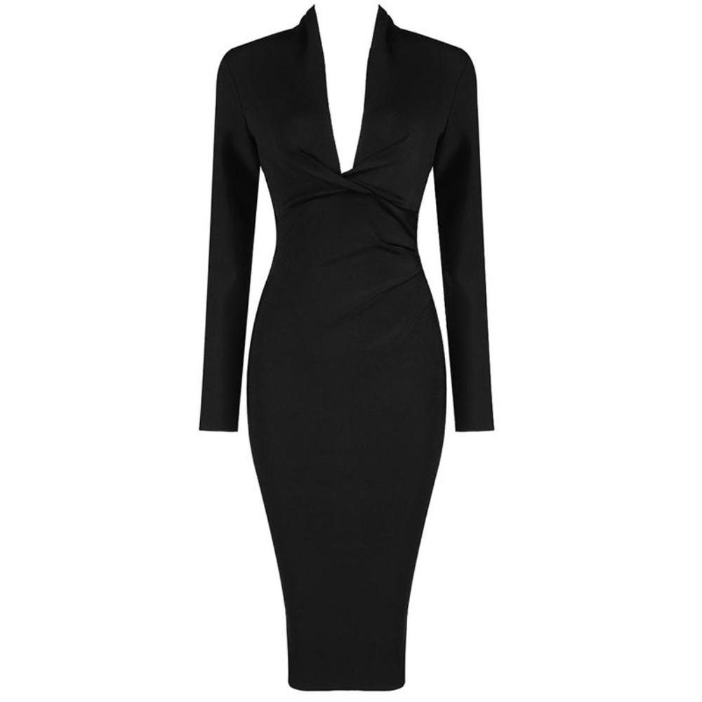 Twist Front V-Neck Dress